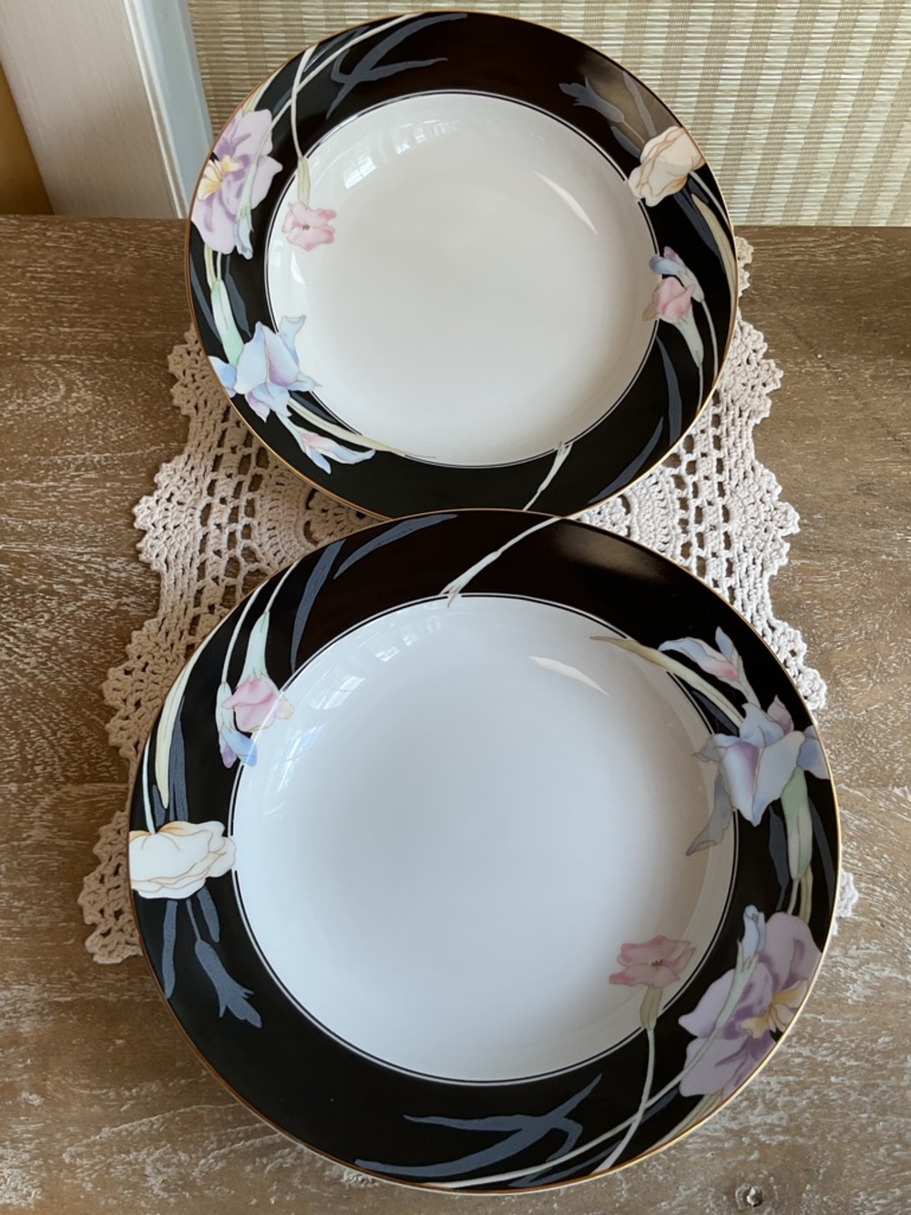 Two Mikasa Charisma Black Soup/ Pasta Bowls